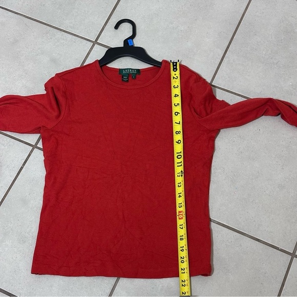 Lauren Ralph Lauren Women Red Long Sleeve T-Shirt size Small. - Picture 7 of 7
